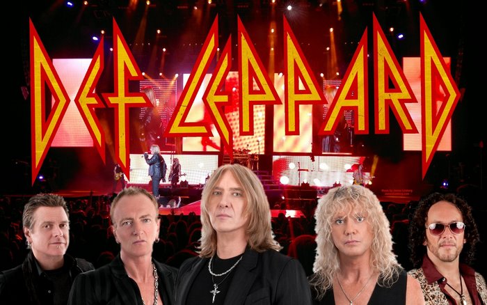 Def Leppard band members on stage