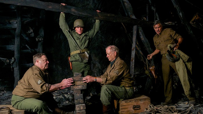 Soldiers in a dark attic