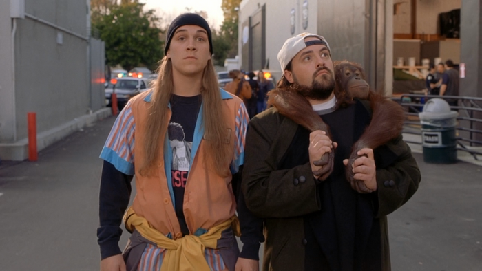 Jay and Silent Bob with an orangutan