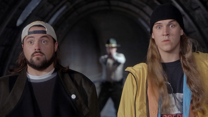 Jay and Silent Bob from Clerks in a tunnel