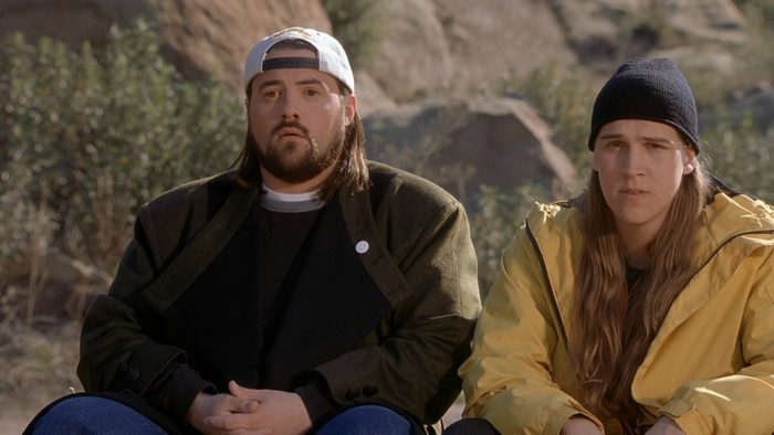 Kevin Smith and Jason Mewes in a desert landscape