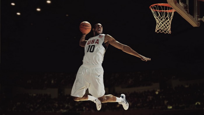 Kobe Bryant dunking for Team USA