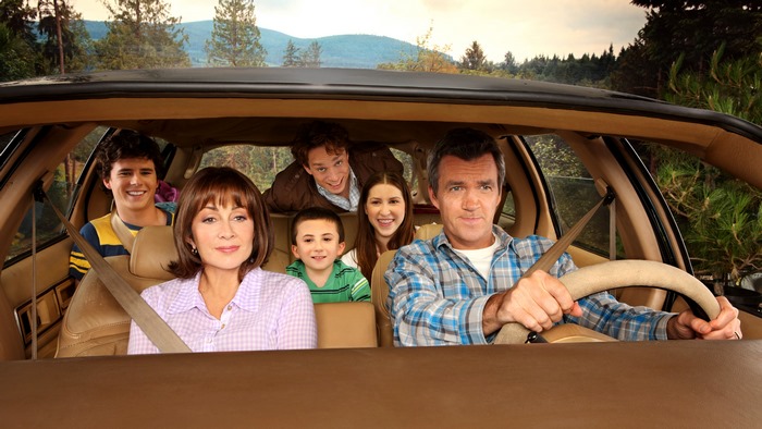 The Middle cast in a car