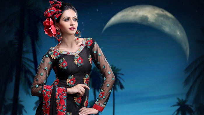 Rakul Preet Singh in embroidered black dress