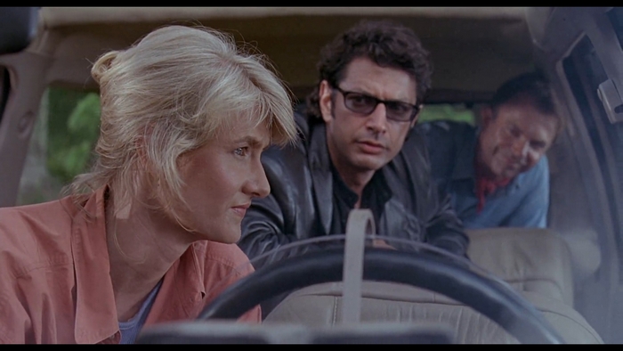 Laura Dern, Jeff Goldblum, and Sam Neill in Jurassic Park