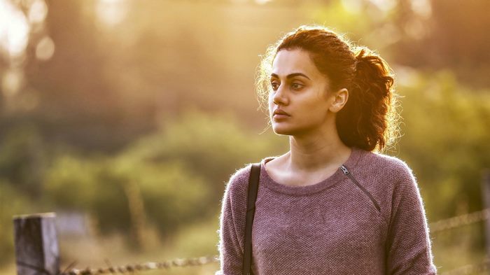 Taapsee Pannu in Purple Sweater during Golden Hour