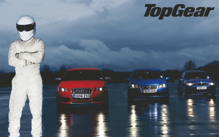The Stig and cars from Top Gear
