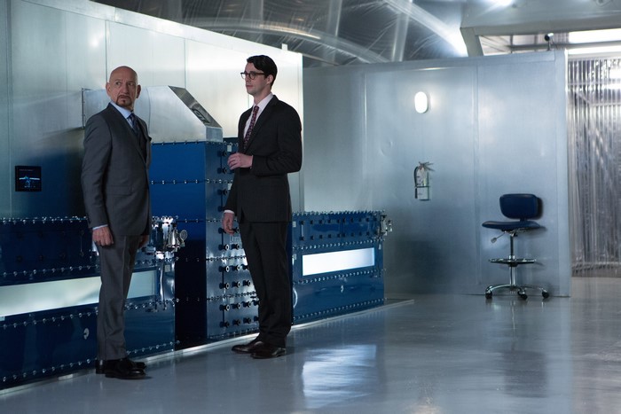 Ben Kingsley and man in a lab