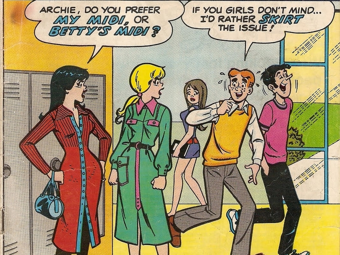 Archie Comics characters Veronica, Betty, Archie, and Jughead