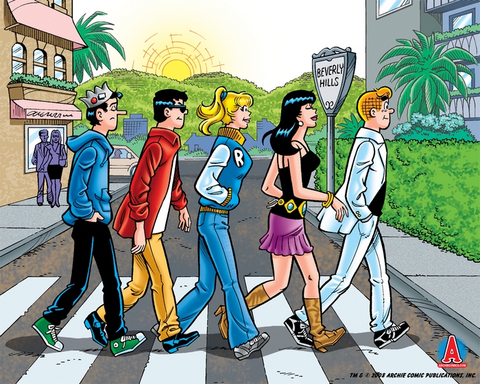 Archie Characters Crossing Abbey Road in Beverly Hills