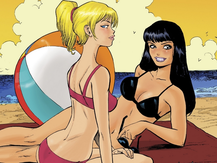 Betty Cooper on the beach