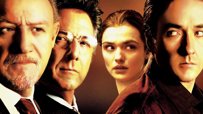 Dustin Hoffman and other actors in a movie poster