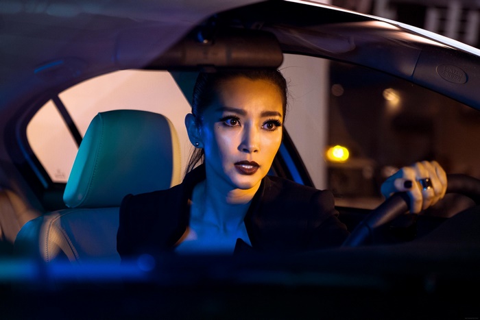 Li Bingbing driving a car at night