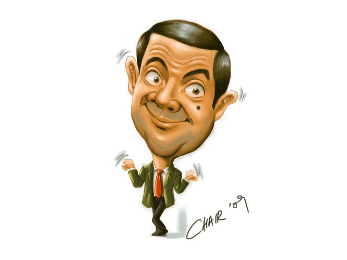 Caricature of Rowan Atkinson as Mr. Bean