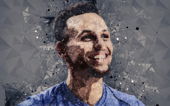 Stephen Curry portrait with abstract background
