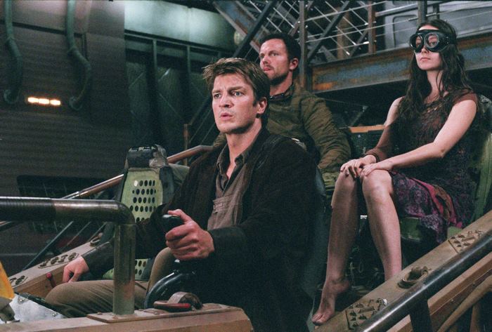 Malcolm Reynolds, Zoe Washburne, and Hoban Washburne from Firefly