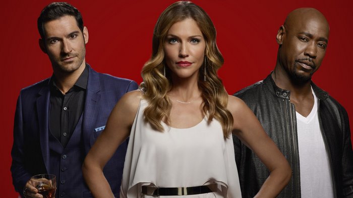 Tom Ellis and cast from Lucifer