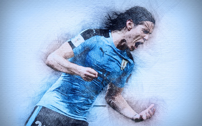 Edinson Cavani celebrating a goal