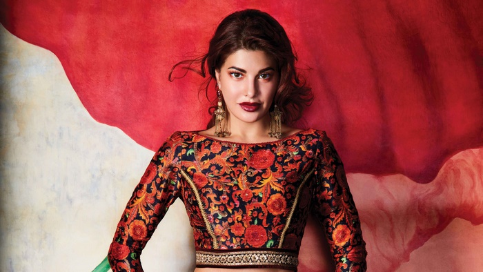 Jacqueline Fernandez in embroidered top