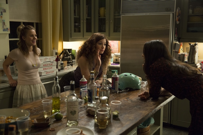 Kathryn Hahn and two women in a kitchen
