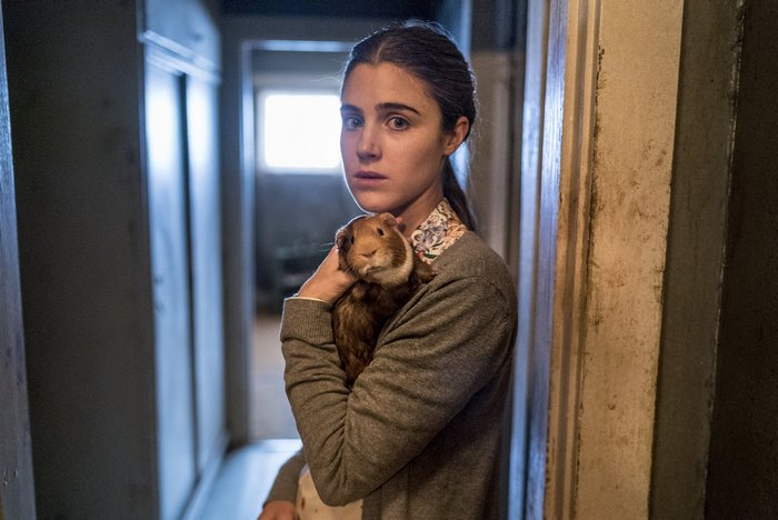 Lucy Griffiths holding a guinea pig