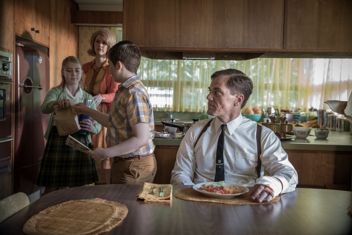 Michael Shannon and family in kitchen