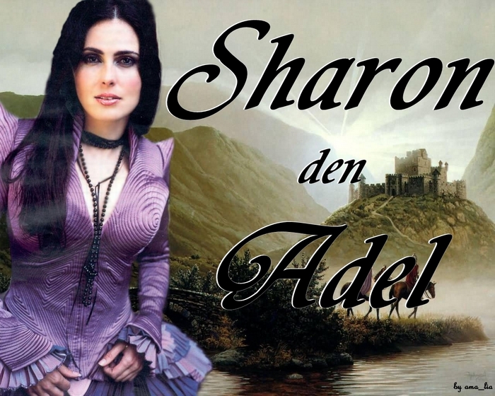 Sharon den Adel with castle and mountains