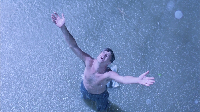 Tim Robbins in the rain