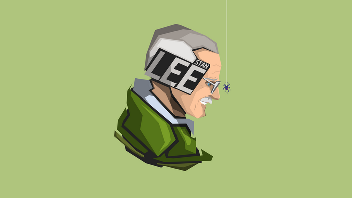 Stan Lee with Spider-Man web