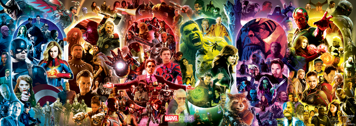 Marvel Cinematic Universe Collage featuring Stan Lee
