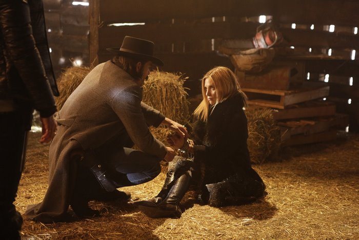 Tim Rozon in a barn
