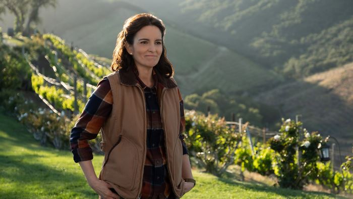 Tina Fey in a vineyard