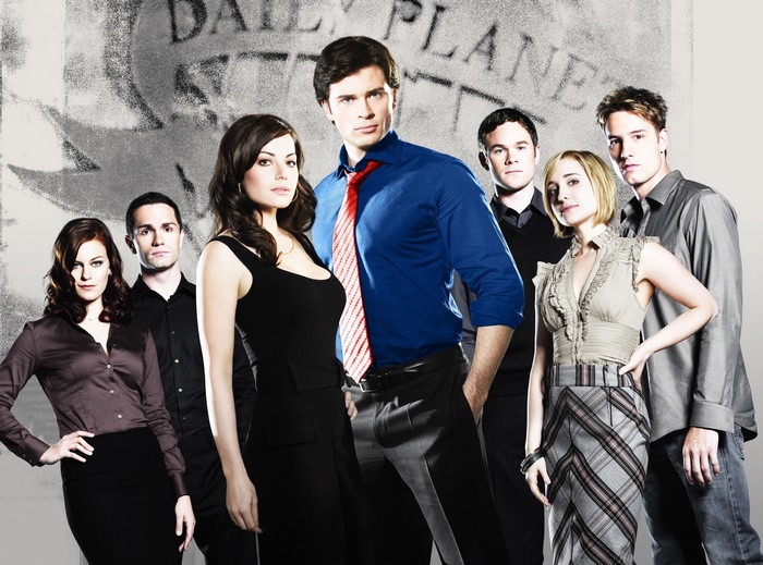 Tom Welling and cast from Smallville