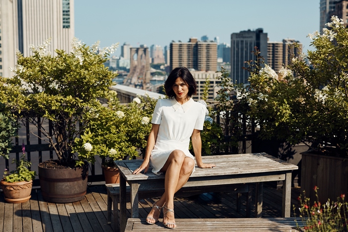 Élodie Yung on a New York City rooftop