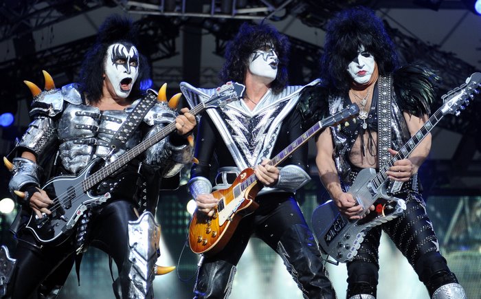 Gene Simmons from Kiss performing on stage
