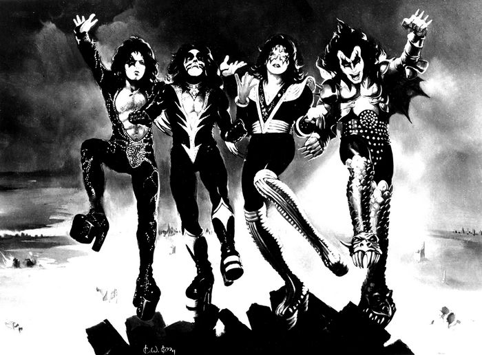 KISS band members in costume