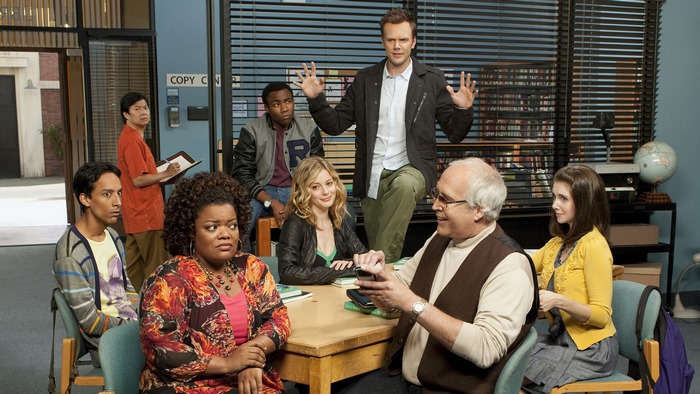 Community cast in a library