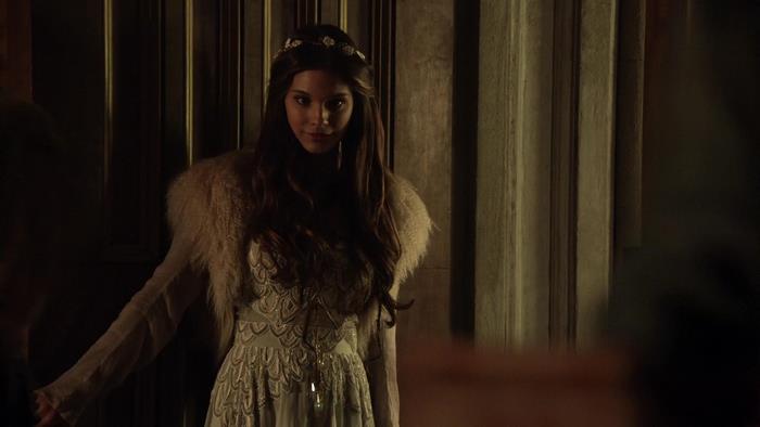 Caitlin Stasey in a historical dress