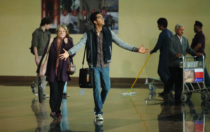 Dev Patel and Maggie Smith in Jaipur
