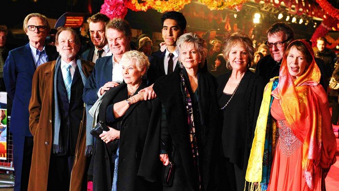 Dev Patel and cast of The Best Exotic Marigold Hotel
