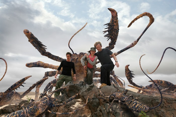 Douglas Henshall with giant scorpions