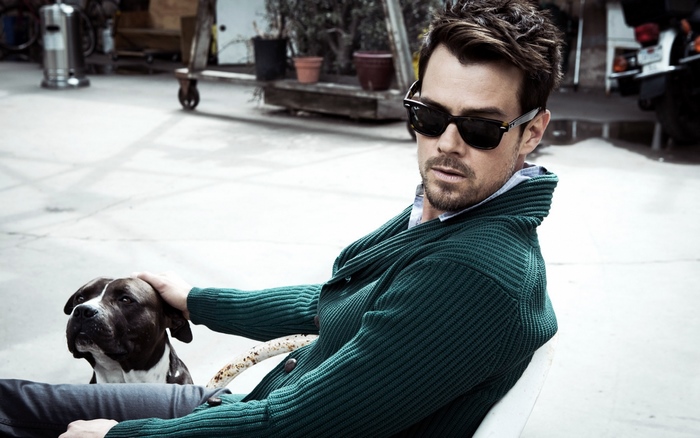 Josh Duhamel with dog