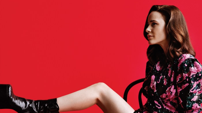 Rachel Brosnahan in sequined dress