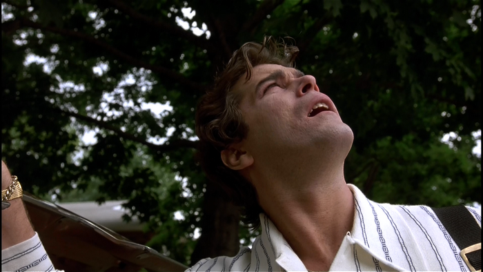 Ray Liotta looking up outdoors