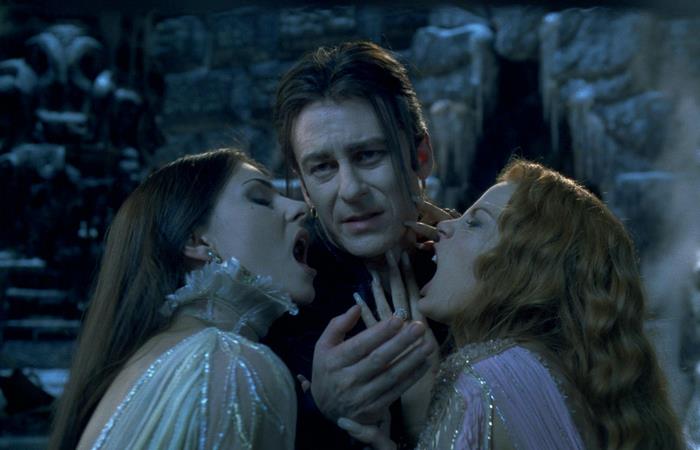 Elena Anaya with two vampires