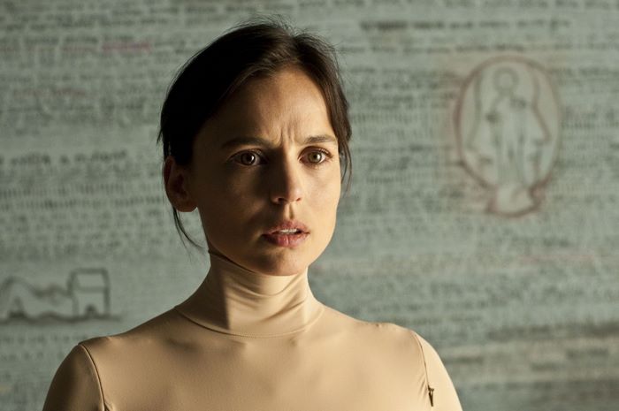 Elena Anaya in a beige turtleneck