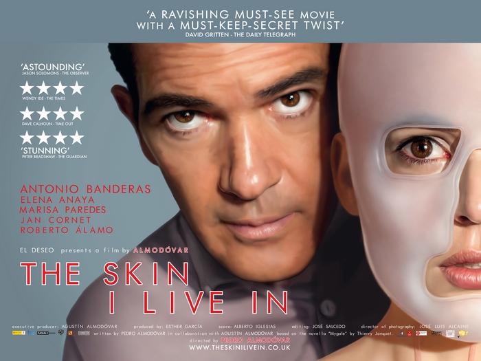 The Skin I Live In movie poster with Antonio Banderas and Elena Anaya