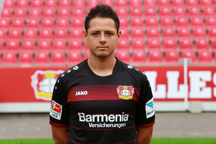 Javier Hernández in Bayer Leverkusen uniform