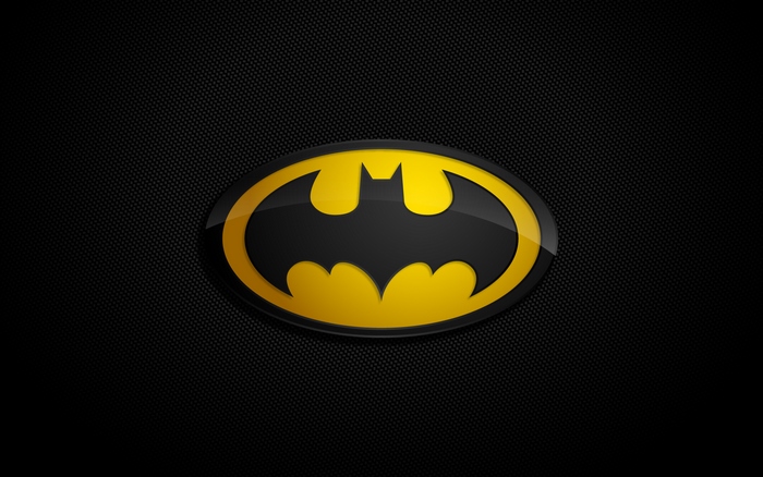 Batman logo on a black textured background
