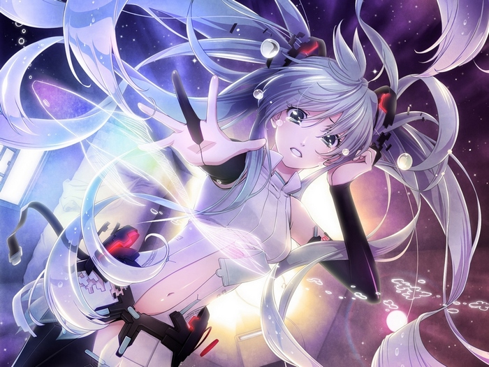 Hatsune Miku in a cosmic setting